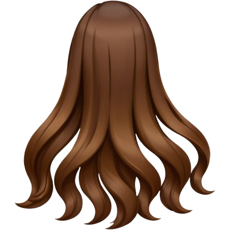 back view of long brown hair emoji