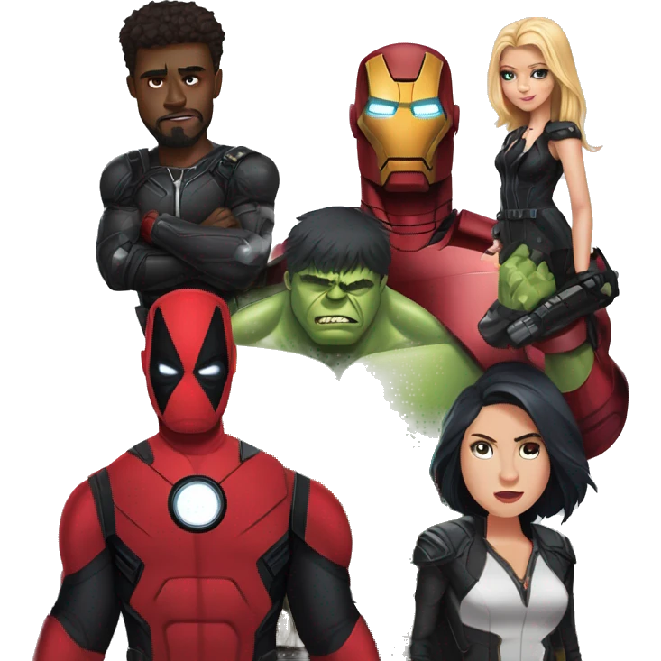 Hulk wakanda deadpool iron man black widow emoji