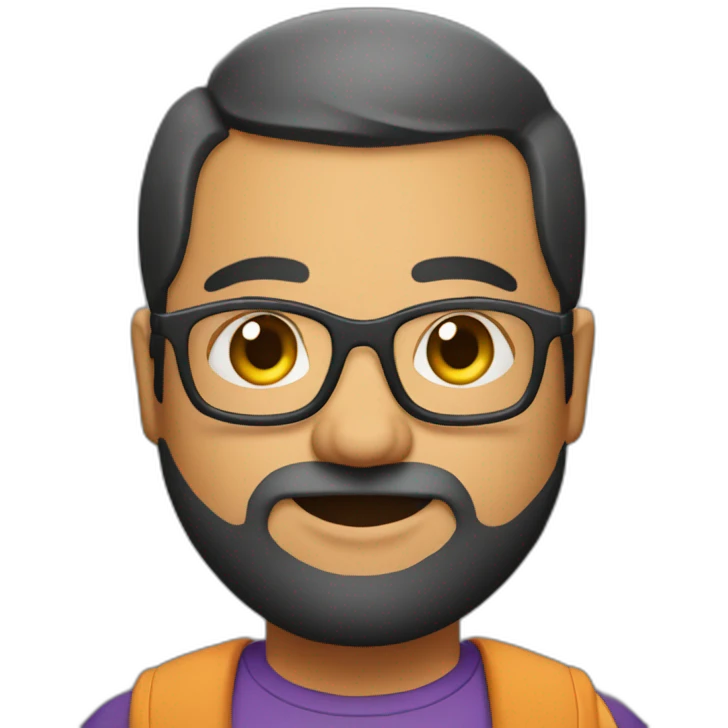 chubby-indian-guy-with-beard-and-glasses-and-buzz-cut emoji