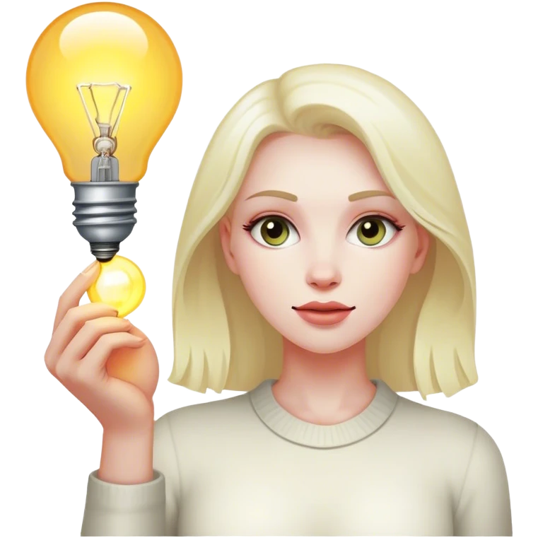 woman with bulb emoji
