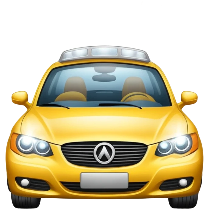 car with high beam headlights on, light rays visible emoji