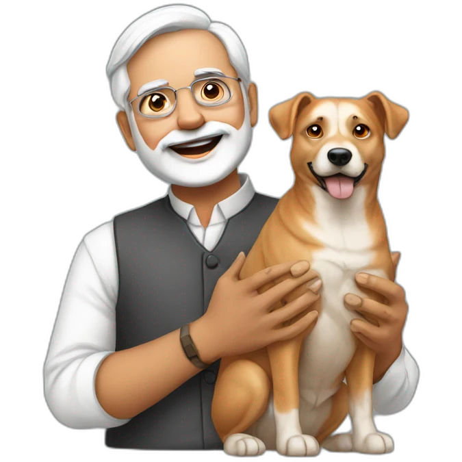 Modi with dog emoji