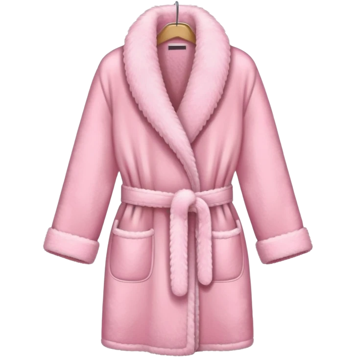 pink fluffy dressing gown with belt emoji