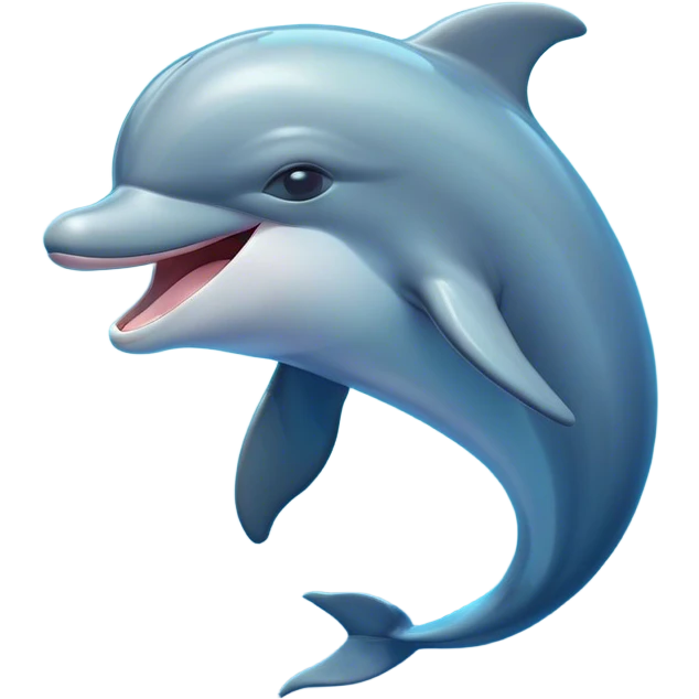 Cinematic Cute Yawning Bottlenose Dolphin Portrait Emoji, Head tilted slightly with a dramatic, wide-open yawn, showcasing a sleek, shiny glossy body with softly curved fins and drowsy, half-closed eyes, Simplified yet irresistibly adorable features, highly detailed, glowing with a soft, cozy aquatic glow, high shine, relaxed yet expressive, stylized with a hint of whimsical marine ease, soft glowing outline, capturing the essence of a drowsy yet affectionate dolphin that appears ready to stretch out and yawn its way out of the screen! emoji