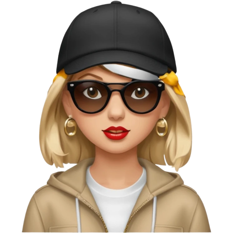 Taylor swift as a rapper with opaque black sunglasses emoji