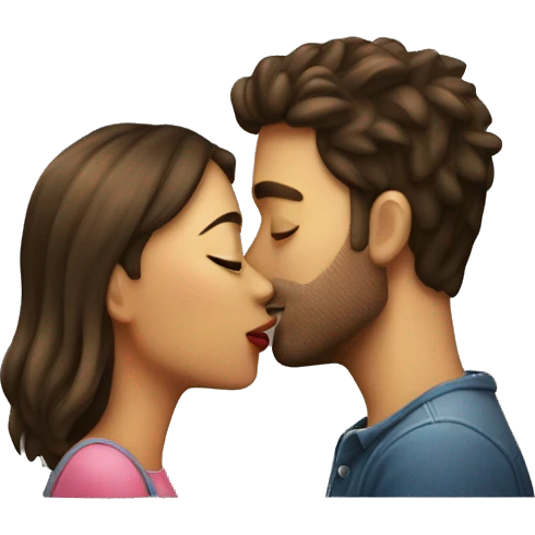 Boyfriend and girlfriend kissing  emoji