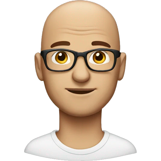 bald man with  cap and glasses emoji