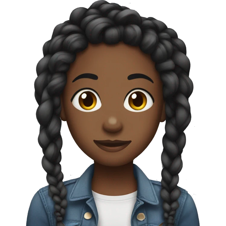 stud black girl with two strand twists emoji