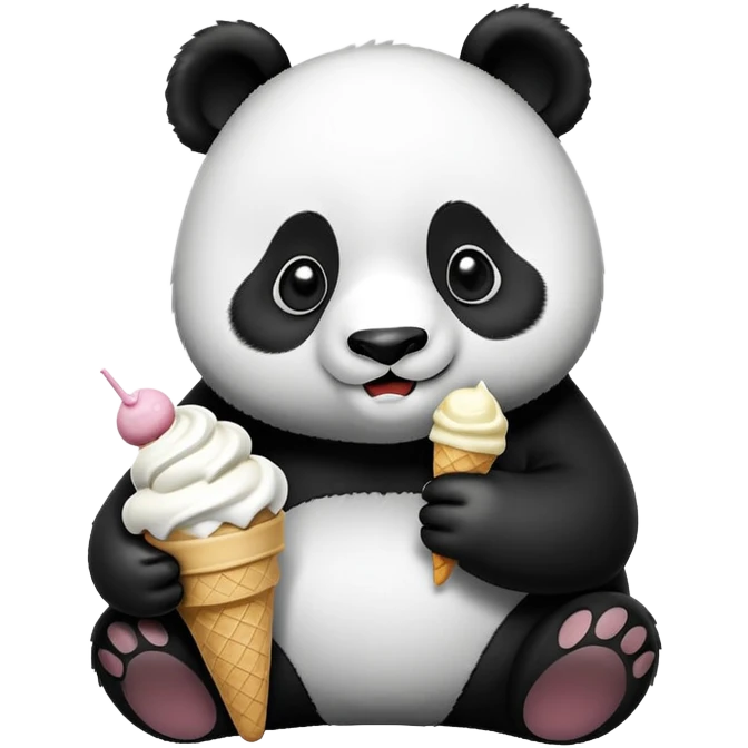 Panda eating ice cream emoji