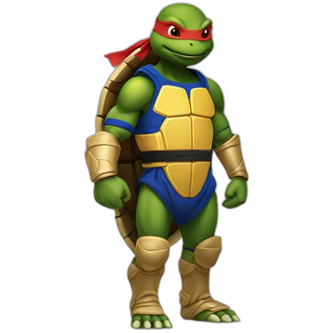 ninja turtle wearing a golden state jersey emoji