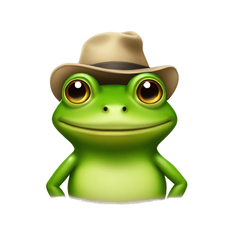 Frog wearing a hat emoji