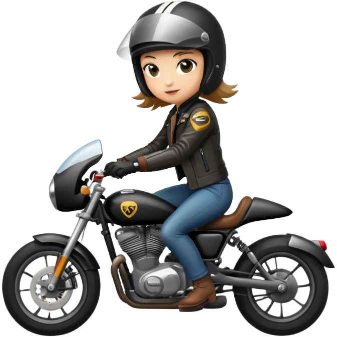 Motorcycle sport with bike girl emoji