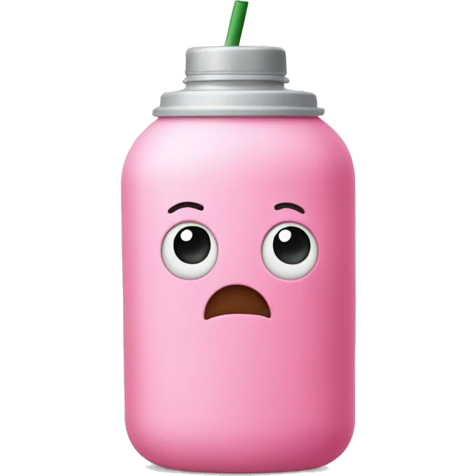 A cute pink drinking bottle with straw like a stanley. emoji