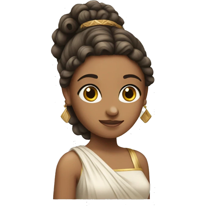 girl with ancient greek hairstyle and dress emoji