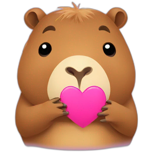 Capybara sending a heart kiss emoji