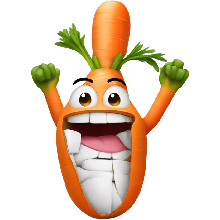 Happy carot with hands emoji
