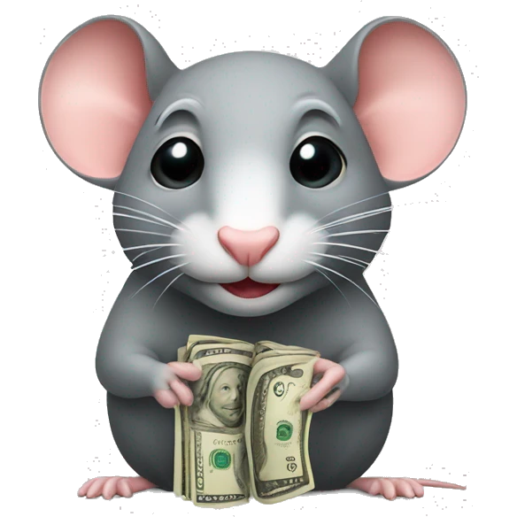 Rat with dollars emoji