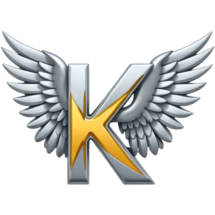 Add letter "K" between two wings emoji