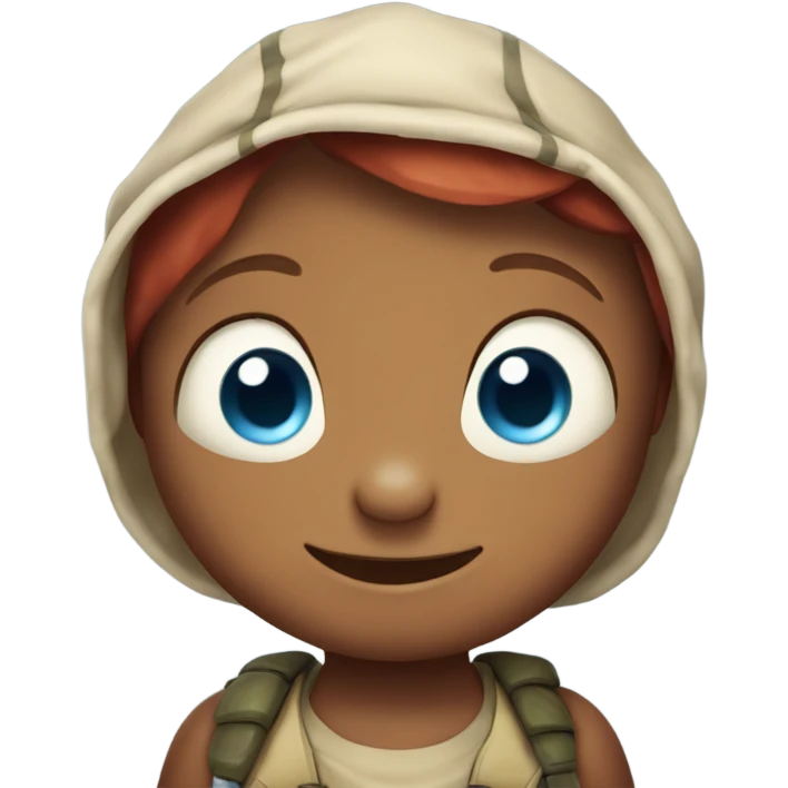Young adorable red boy turtle with blue eyes emoji