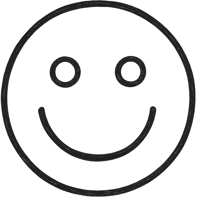 hand drawn outline style smile icon emoji