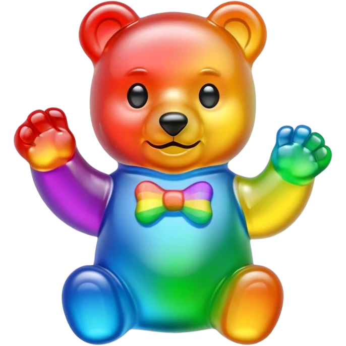 Rainbow Gummybear holding a discord symbol emoji