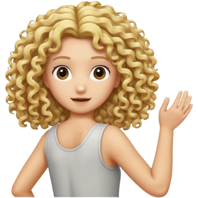 back view of a hand running through blonde curly hair emoji