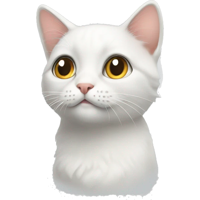 Cat  white cute  emoji