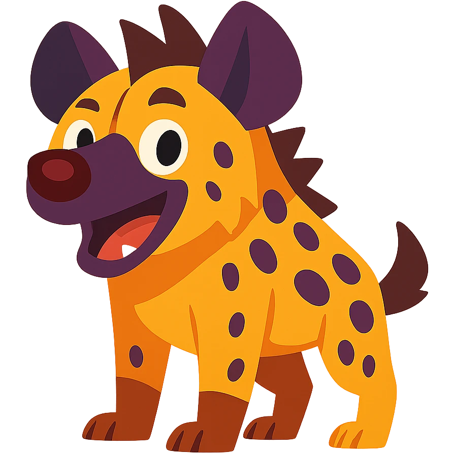 hyena vibrant toon style emoji