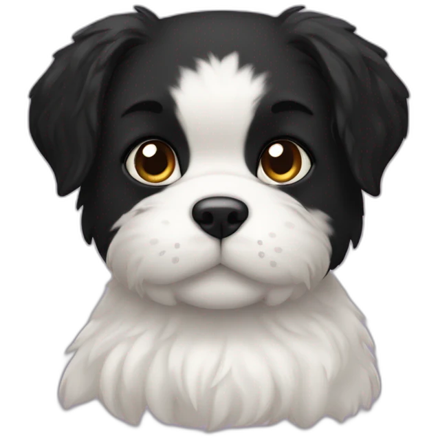 Shizu Hund schwarz mit kuschtier Katze emoji