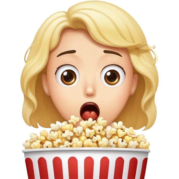 Manger du popcorn en étant choqué  emoji