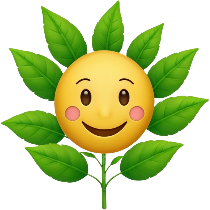 Smiley face with plant instead of eyes emoji