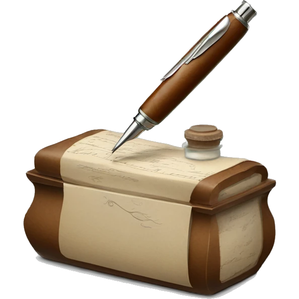 quill pen and ink bottle emoji