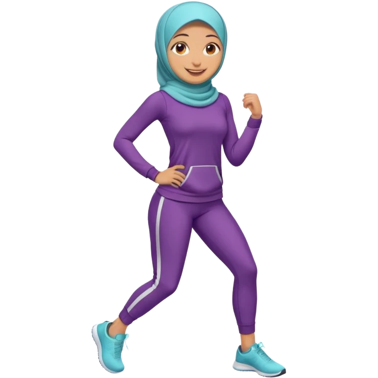 High resolution full body of a girl wearing a hijab and is a fitness trainer emoji