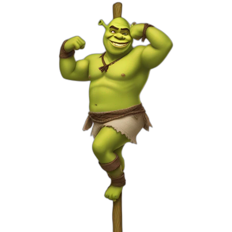 shrek doing poledance emoji