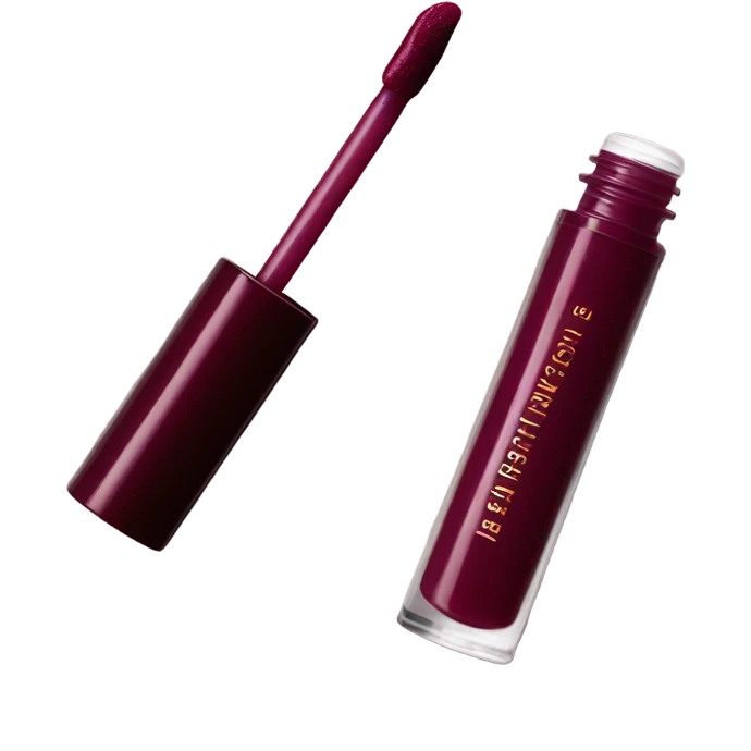 Burgundy lipgloss in package  emoji