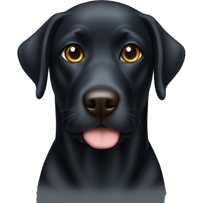 Black lab with white spot on chest one brown eye and one blue eye emoji