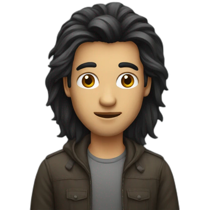 javascript developer with long dark hair emoji