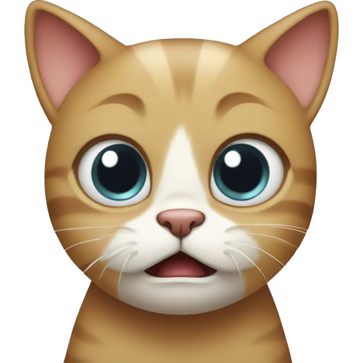 Scared cat crying emoji