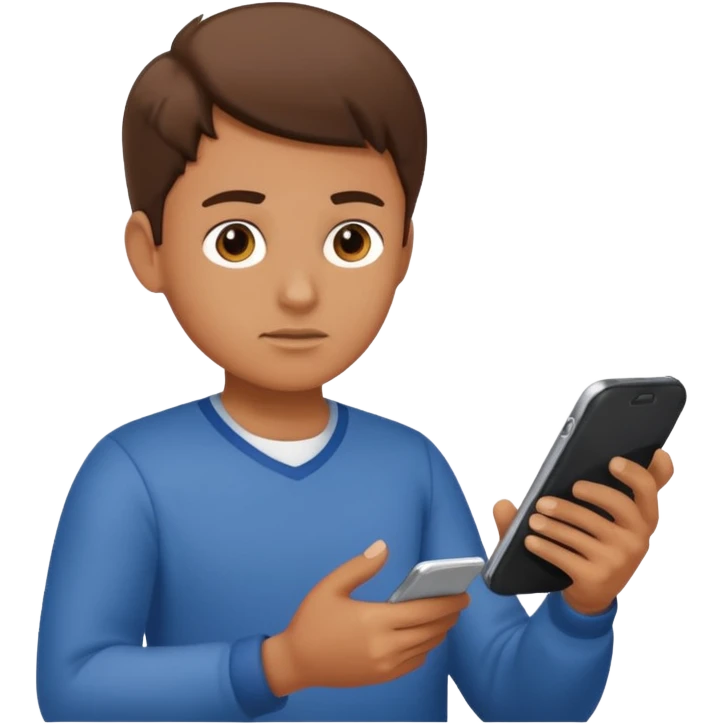 sending homework work on phone emoji