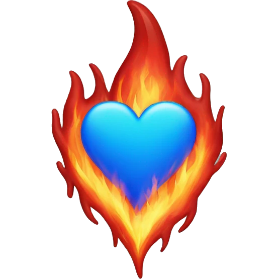 red heart in blue fire emoji
