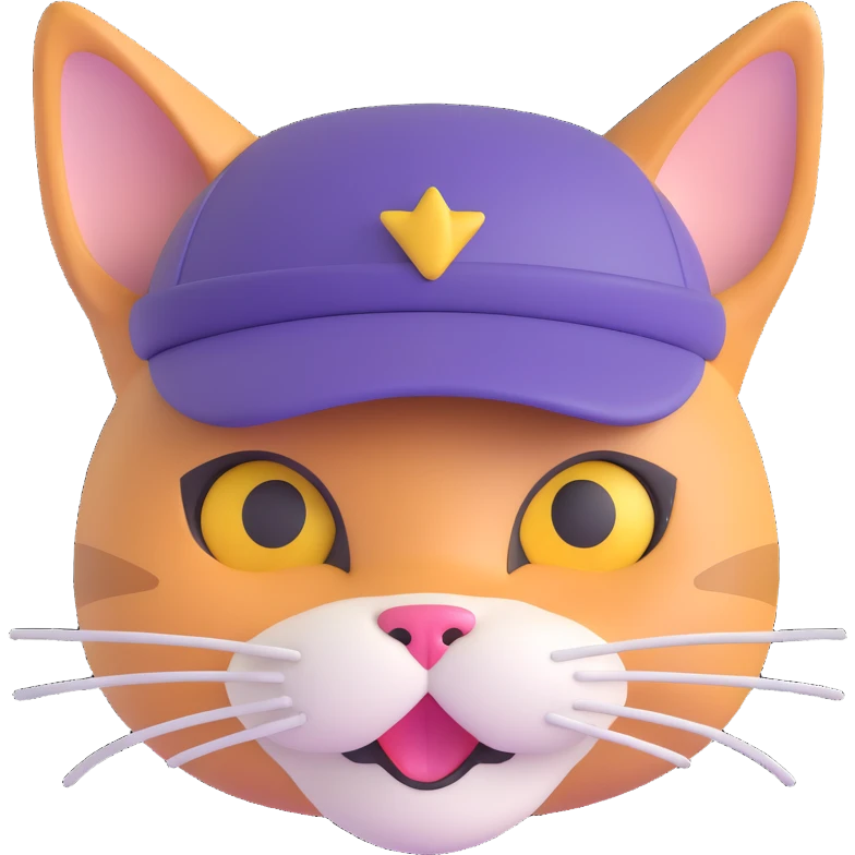cat face wearing a hat emoji