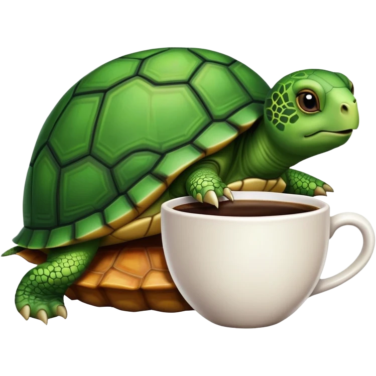 Turtle drinking coffee  emoji