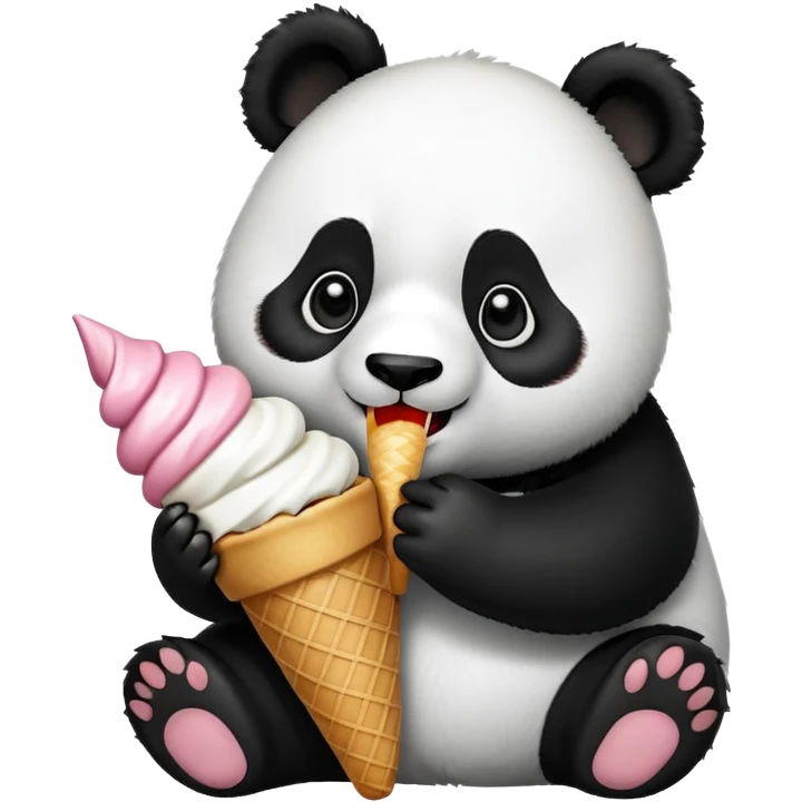 Panda eating ice cream emoji