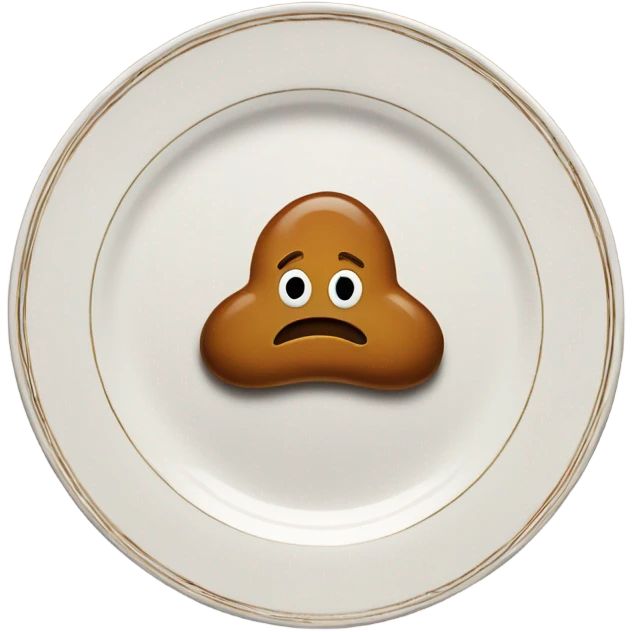  poop emoji on a dinner plate emoji