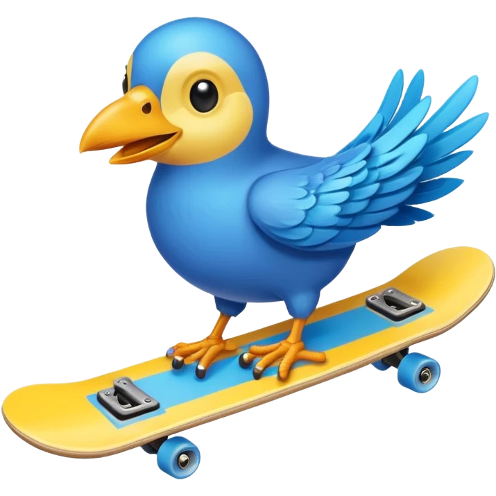 skateboarding bird emoji