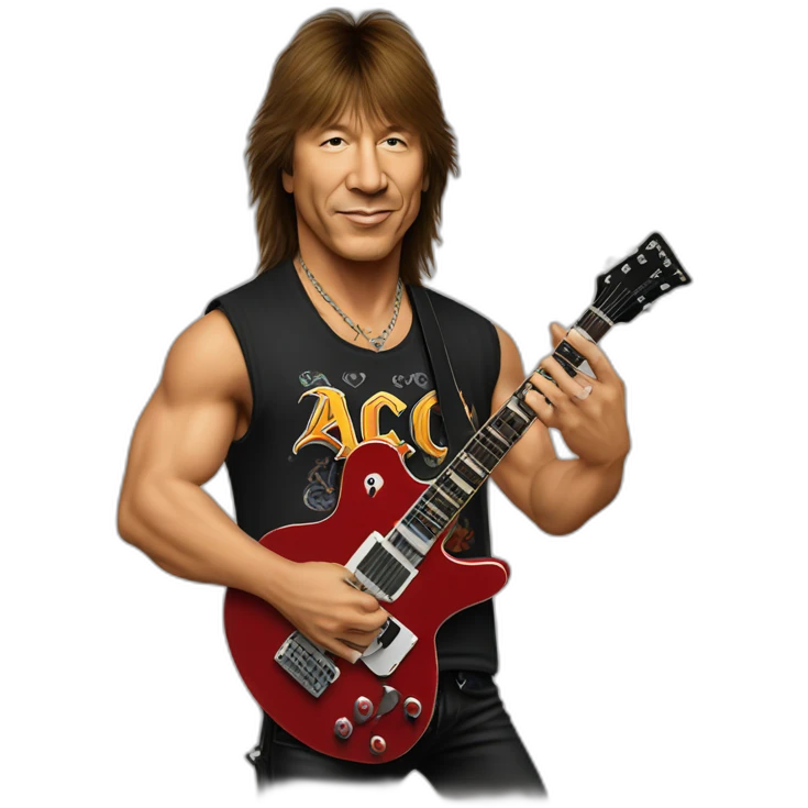 Richie Sambora with tshirt from the band ACDC on emoji