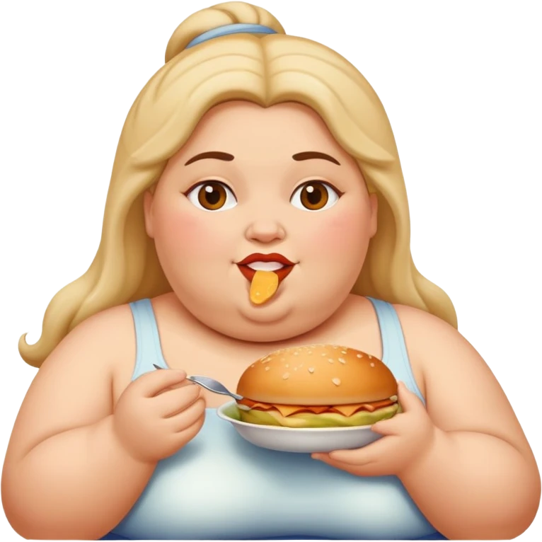 fat lady eating emoji