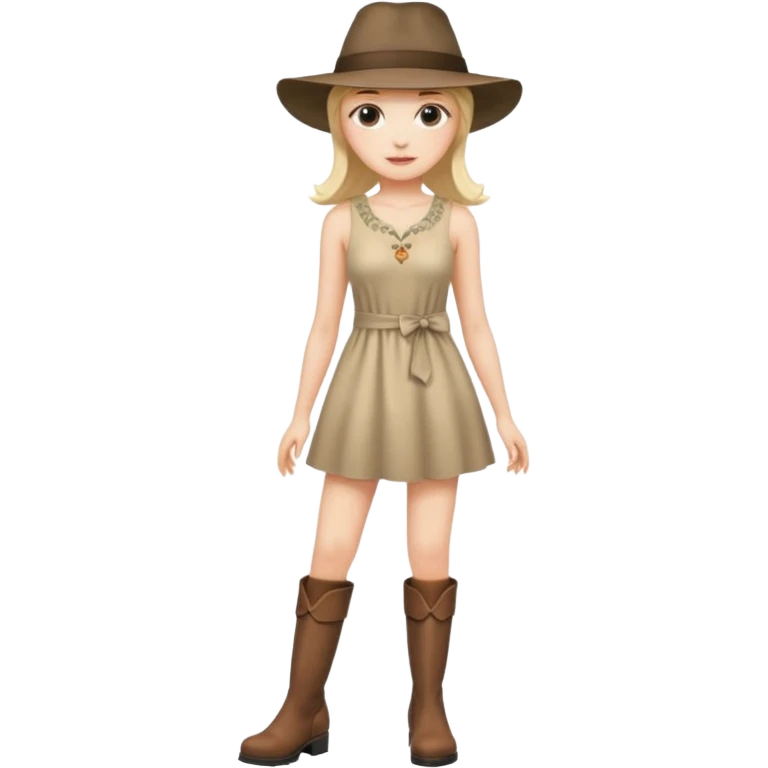 fai il vestito più corto e degli stivali e un cappelli emoji