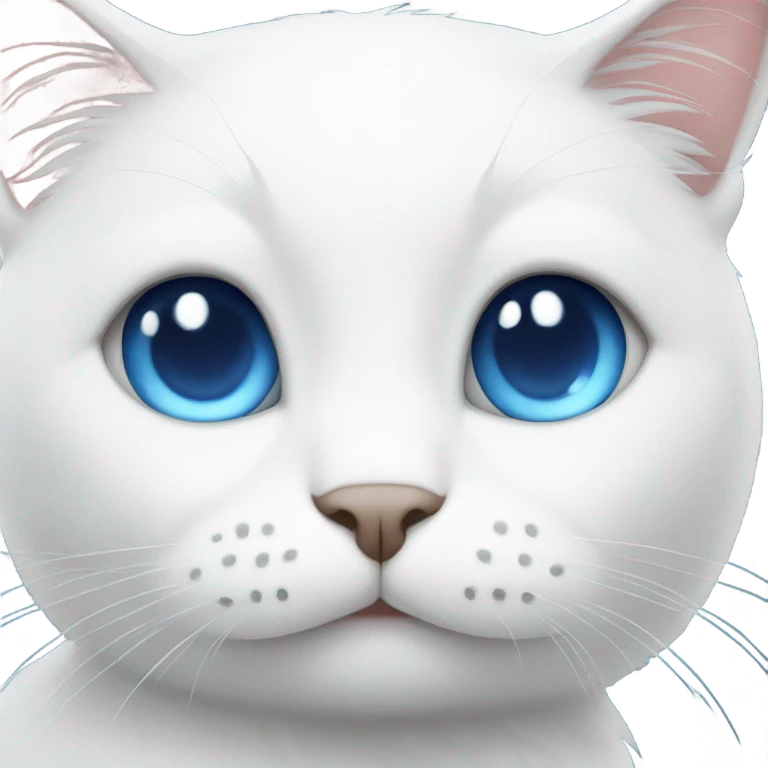 White Cat with blue eyes emoji