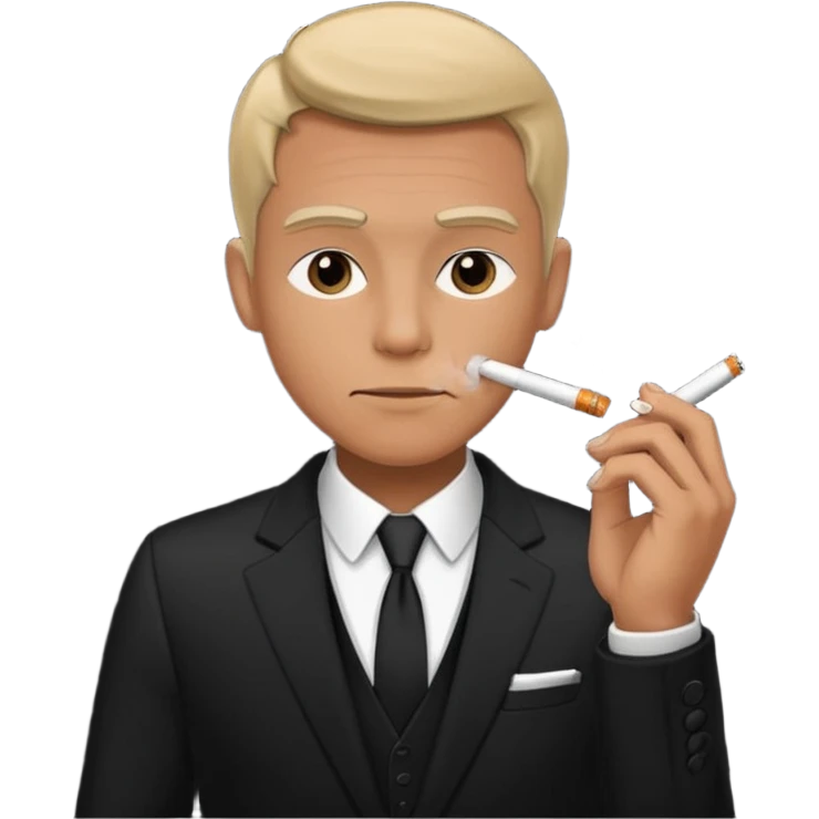 man in black smoking emoji